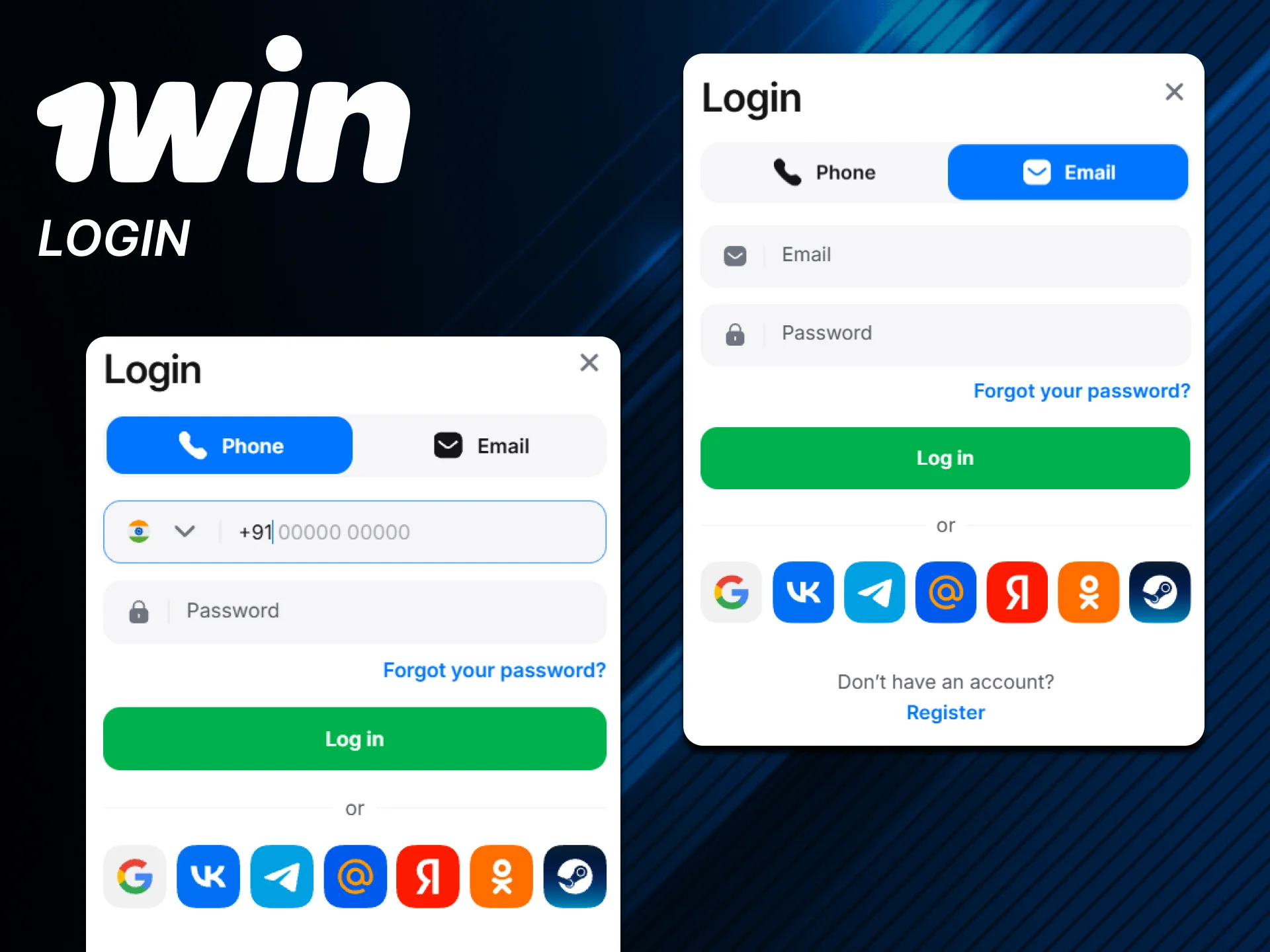 Sign in to your official 1win account now.