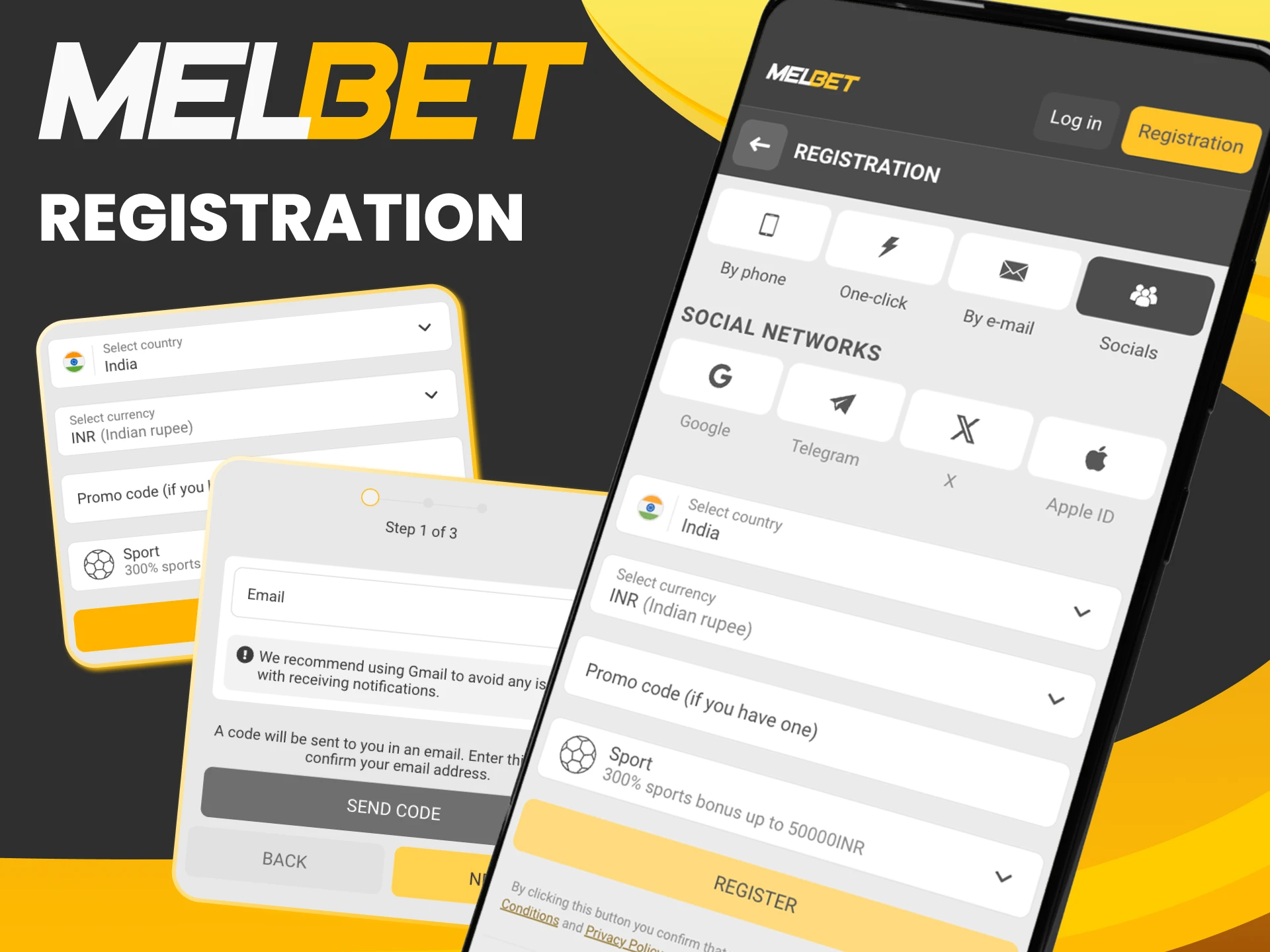 Register at Melbet and place your first bet using the App.