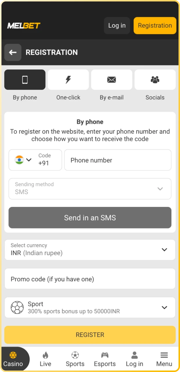 Complete your Melbet App registration to start winning.
