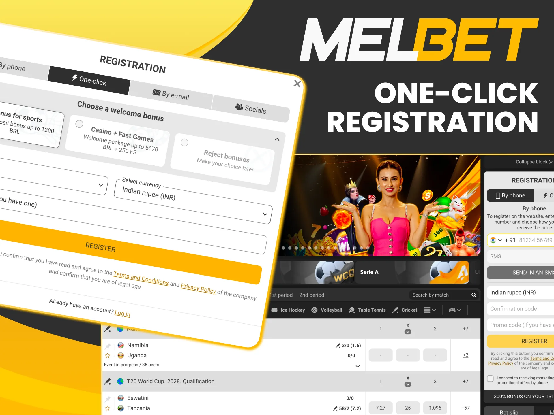 Complete your Melbet Registration with the fast one-click method.