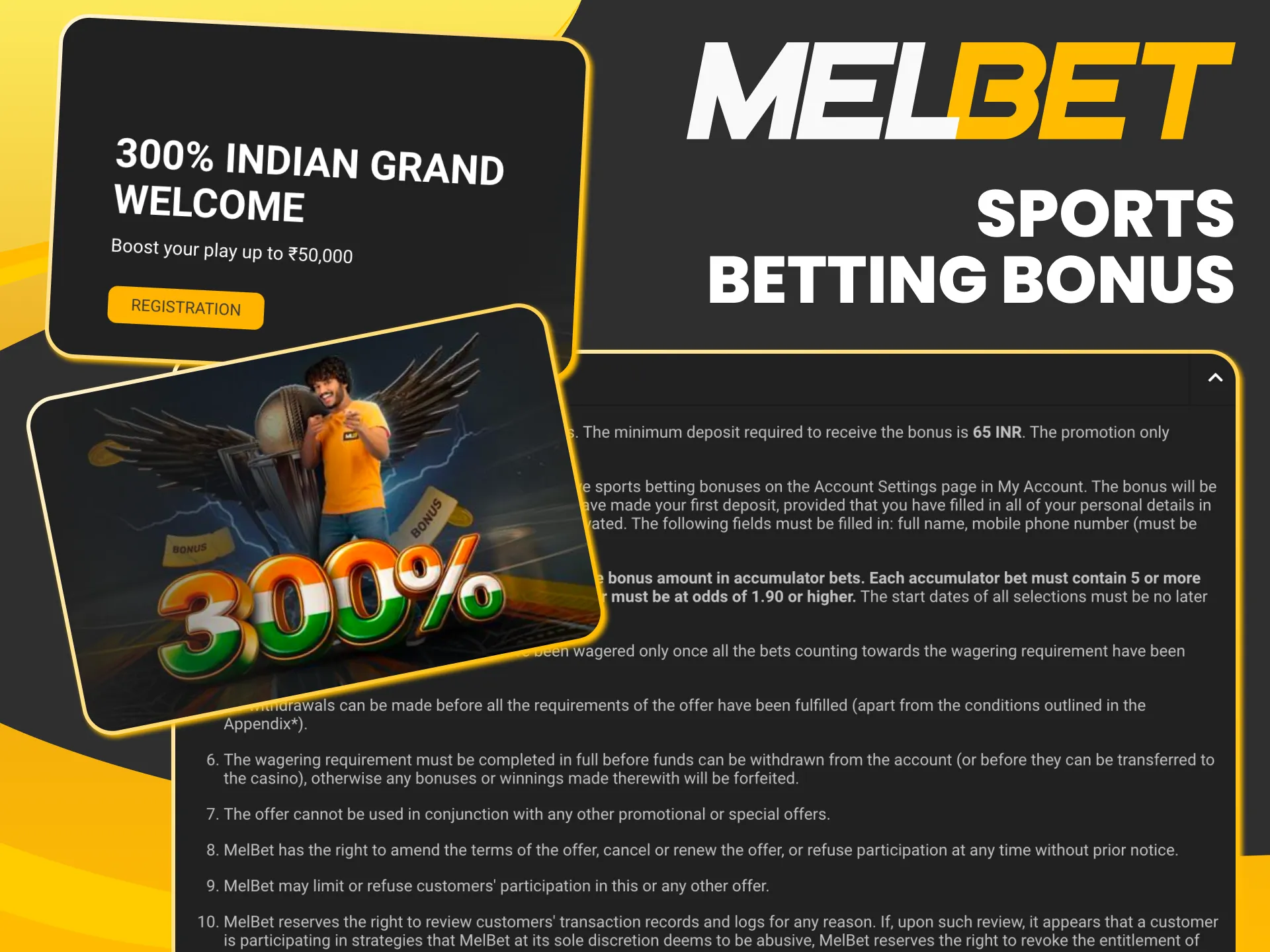 Claim sports bonus after your Melbet Registration.